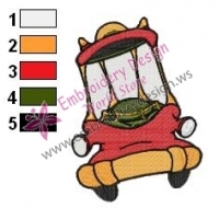 Funny Car Embroidery Design 01
